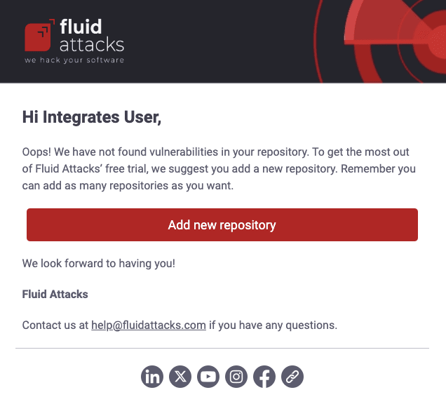 Get free trial scan without results from the Fluid Attacks platform