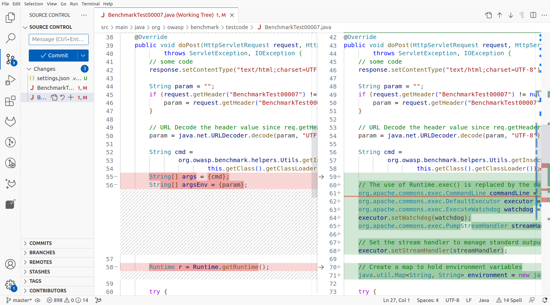 Fix code automatically with the Fluid Attacks VS Code extension