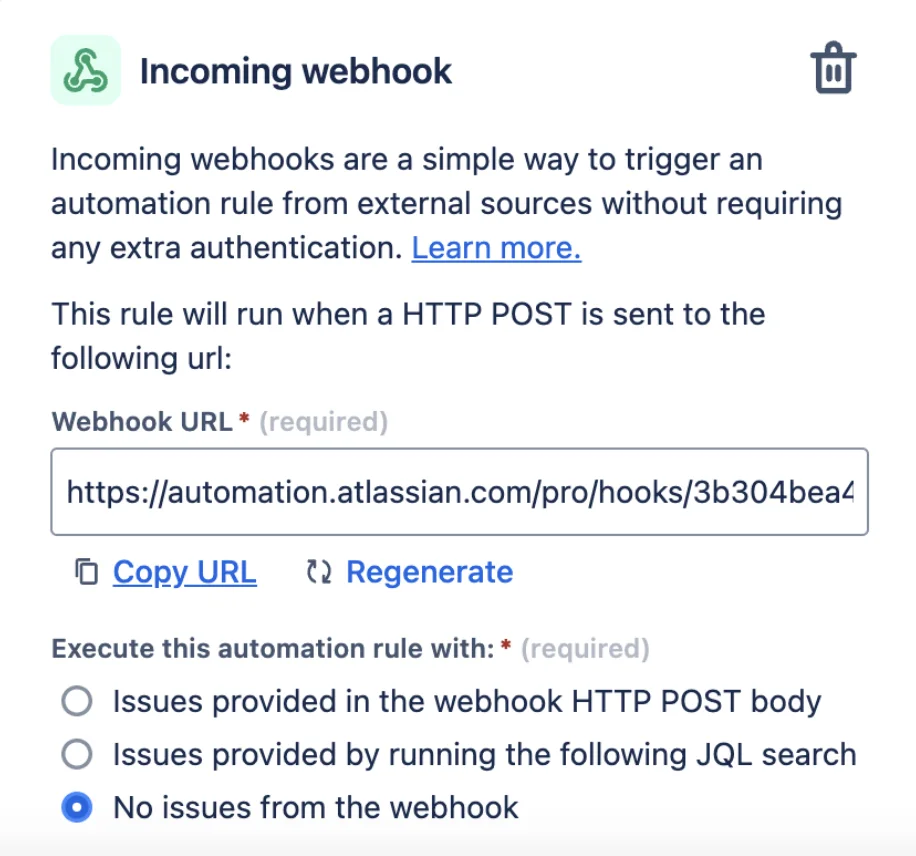 Configure the incoming webhook on Jira