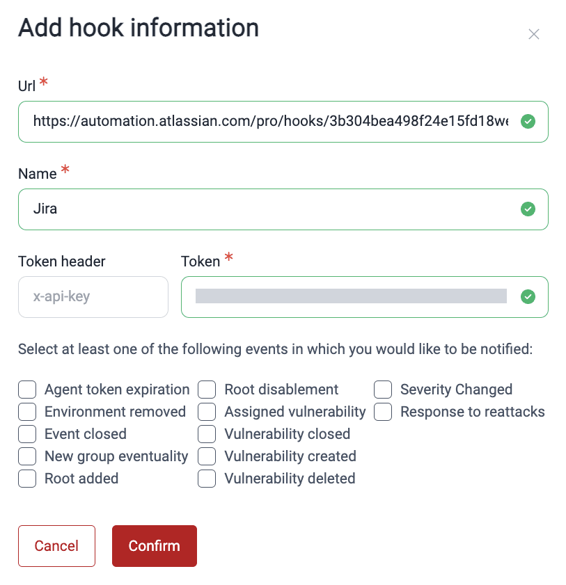 Create a webhook for Jira on the Fluid Attacks platform