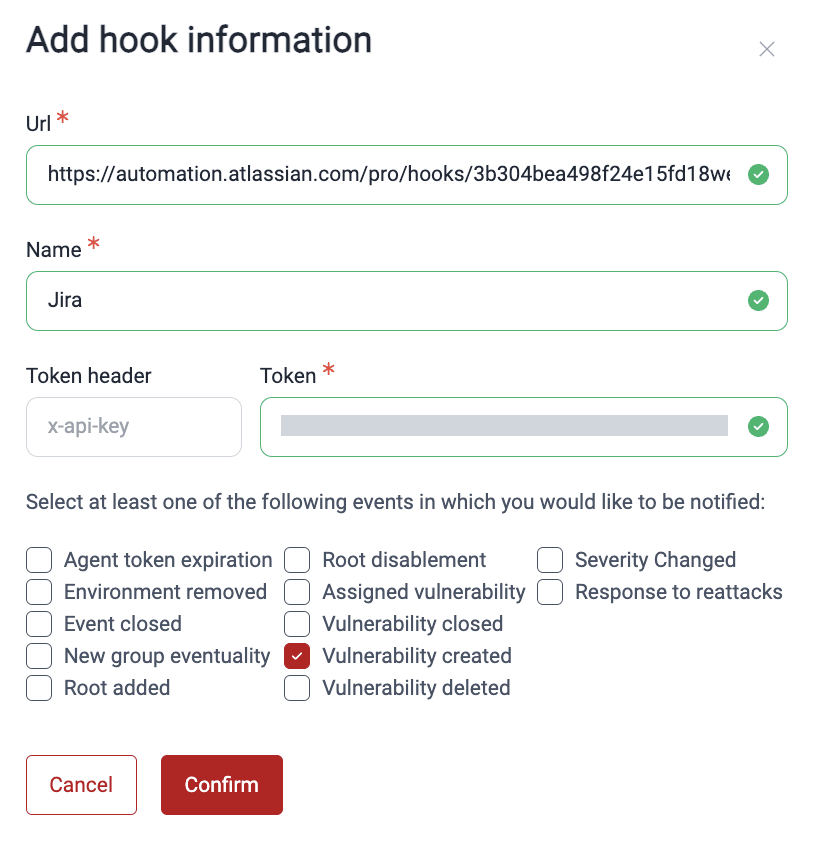 Set webhook for Jira when vulnerabilities are reported on the Fluid Attacks platform