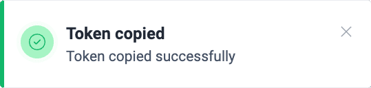 Get token copied message on the Fluid Attacks platform