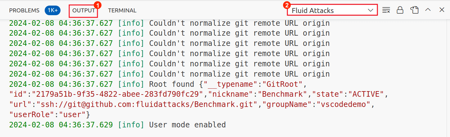 Get error log from the Fluid Attacks VS Code extension