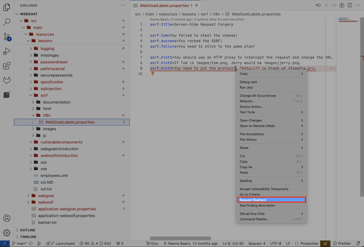 Request a reattack from the Fluid Attacks VS Code extension