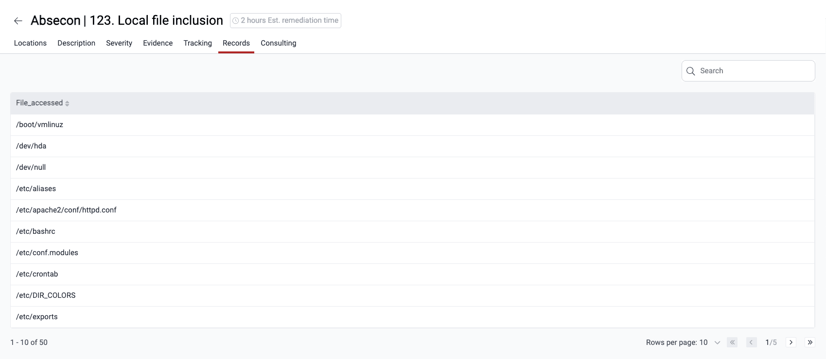 See affected records on the Fluid Attacks platform