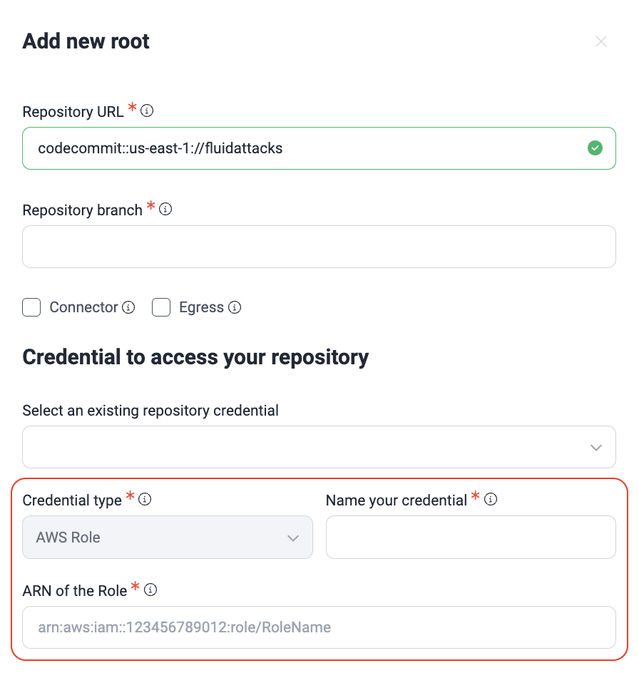 Use AWS IAM role on the Fluid Attacks platform