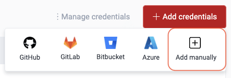 Add credentials manually on the Fluid Attacks platform