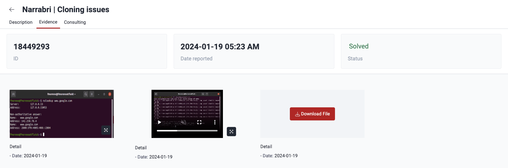 Download event evidence on the Fluid Attacks platform