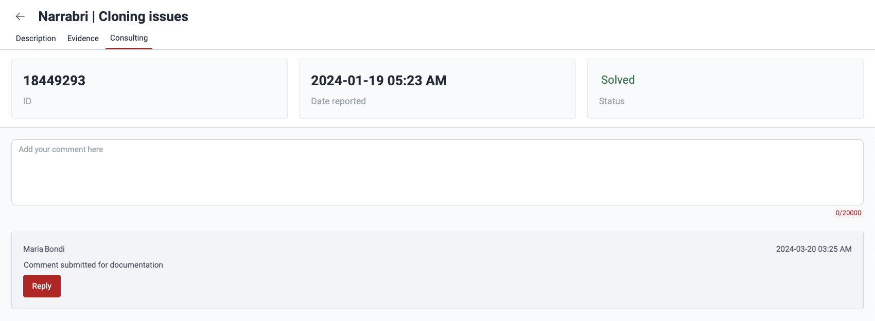 Comment on an event on the Fluid Attacks platform