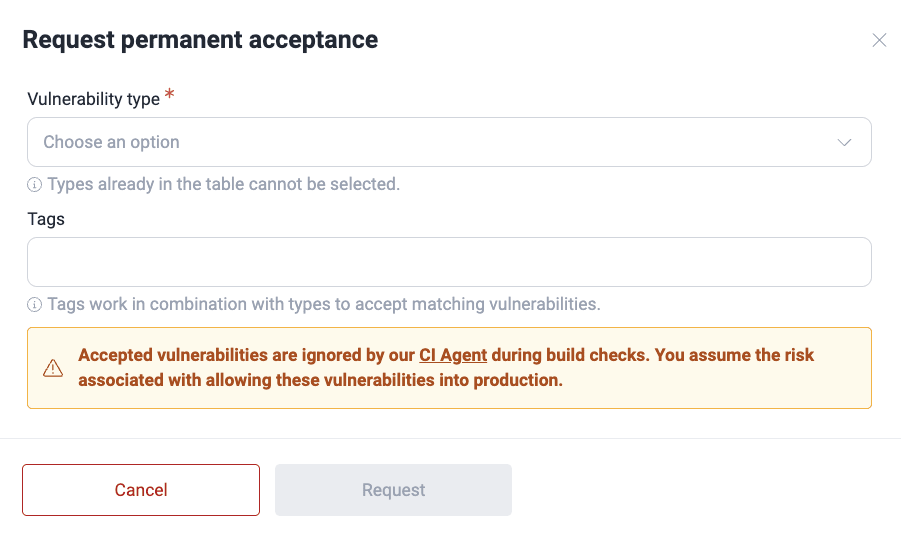 Submit permanent acceptance policy on the Fluid Attacks platform