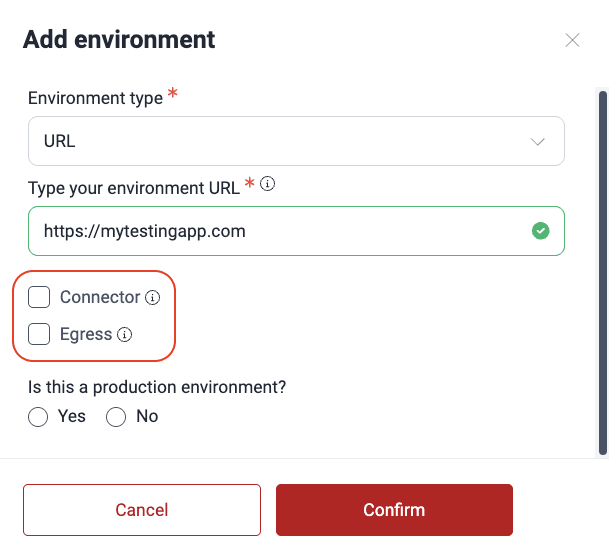 Specify connection to environment on the Fluid Attacks platform