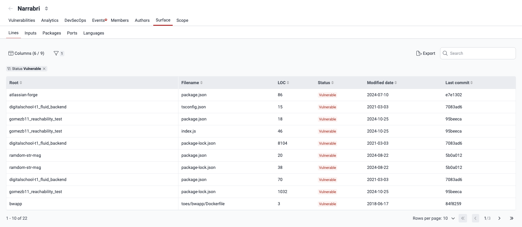 View code files security status on the Fluid Attacks platform