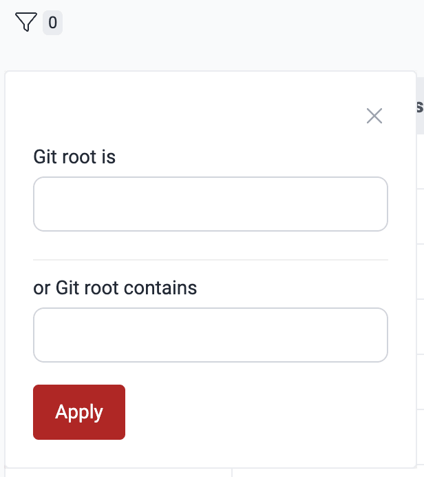 Apply filter in DevSecOps on the Fluid Attacks platform