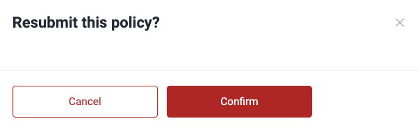 Confirm policy reactivation on the Fluid Attacks platform