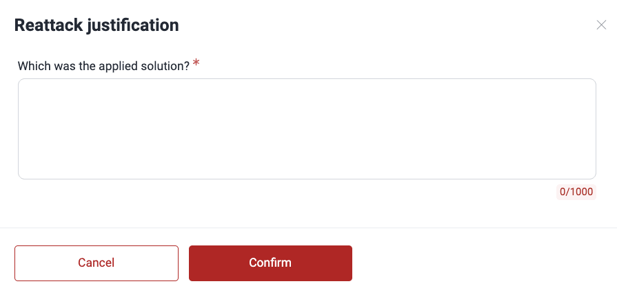 Fill out the reattack request form on the Fluid Attacks platform
