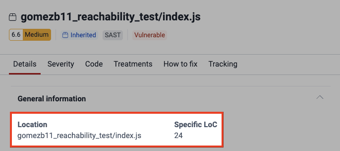 Know reachable vulnerability line of code on the Fluid Attacks platform