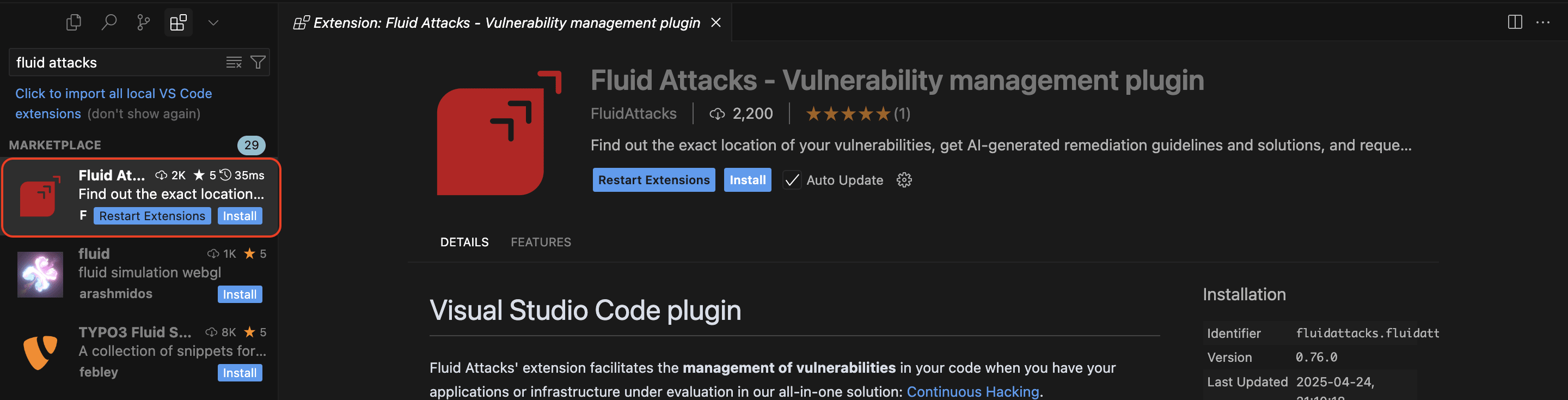 Download the Fluid Attacks Cursor extension