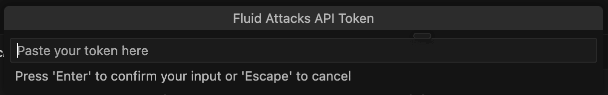 Add API token on the Fluid Attacks Cursor extension