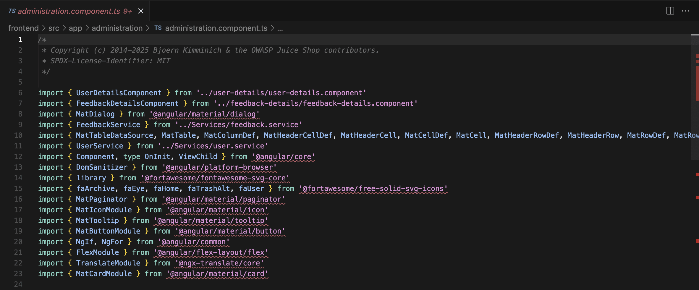 See vulnerable line of code with the Fluid Attacks Cursor extension