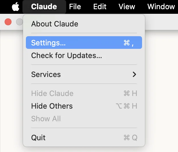 Open Claude settings