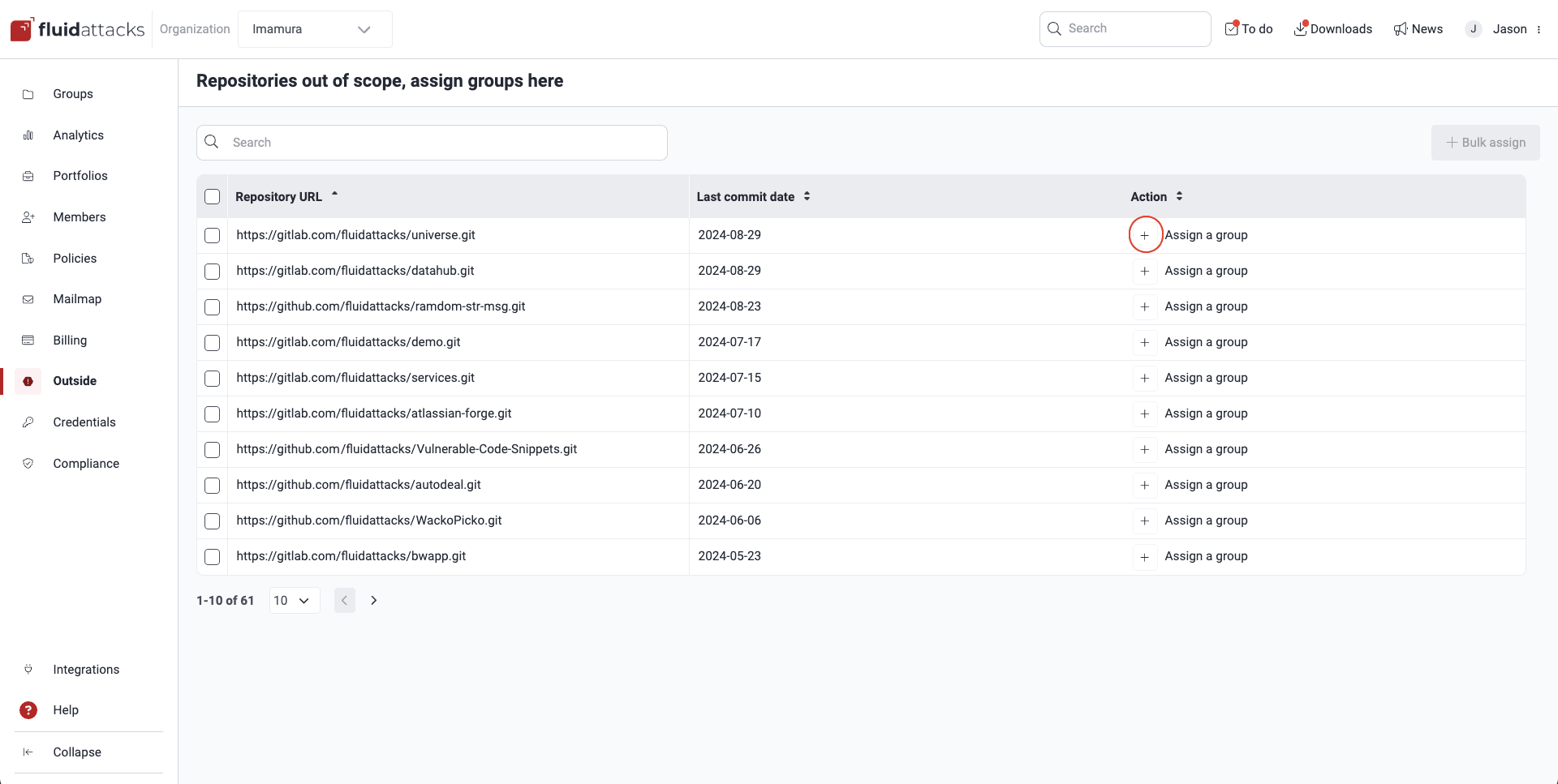 Import a single repository on the Fluid Attacks platform