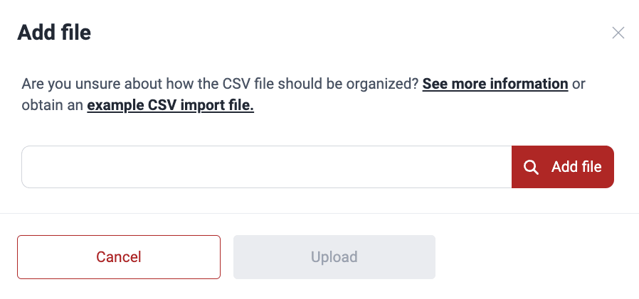 Upload CSV file on the Fluid Attacks platform