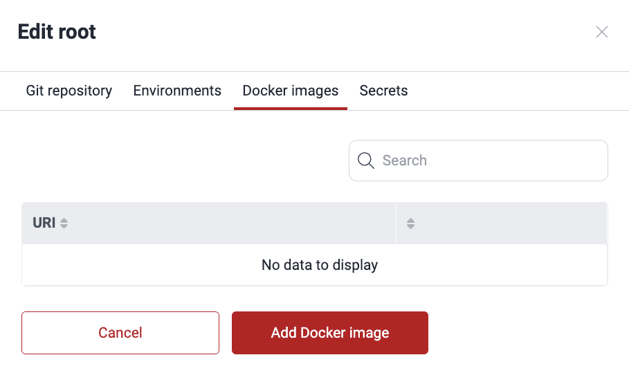 Find Add Docker image option on the Fluid Attacks platform