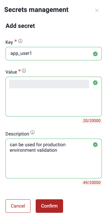 Manage secrets on the Fluid Attacks platform