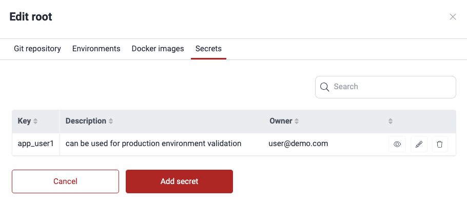 Visualize secrets on the Fluid Attacks platform