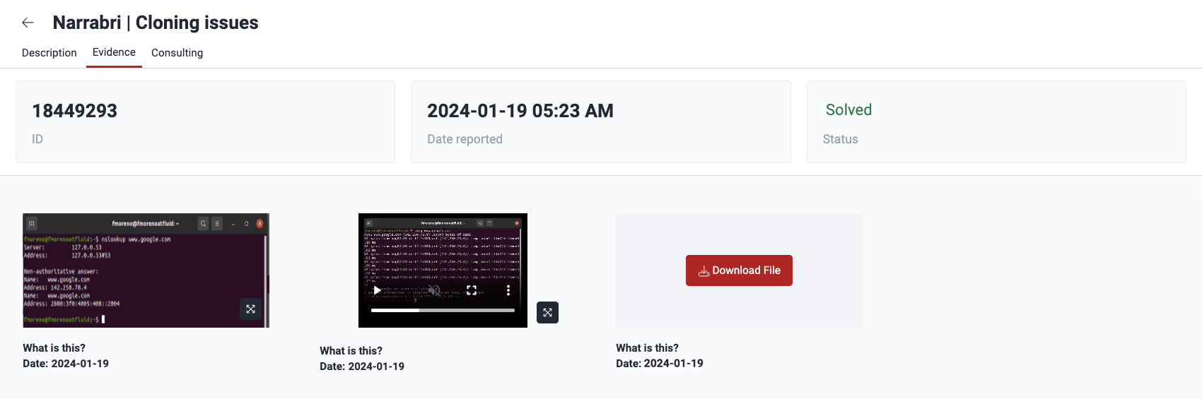 Download event evidence on the Fluid Attacks platform