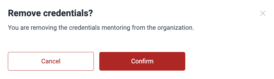 Confirm credentials removal on the Fluid Attacks platform