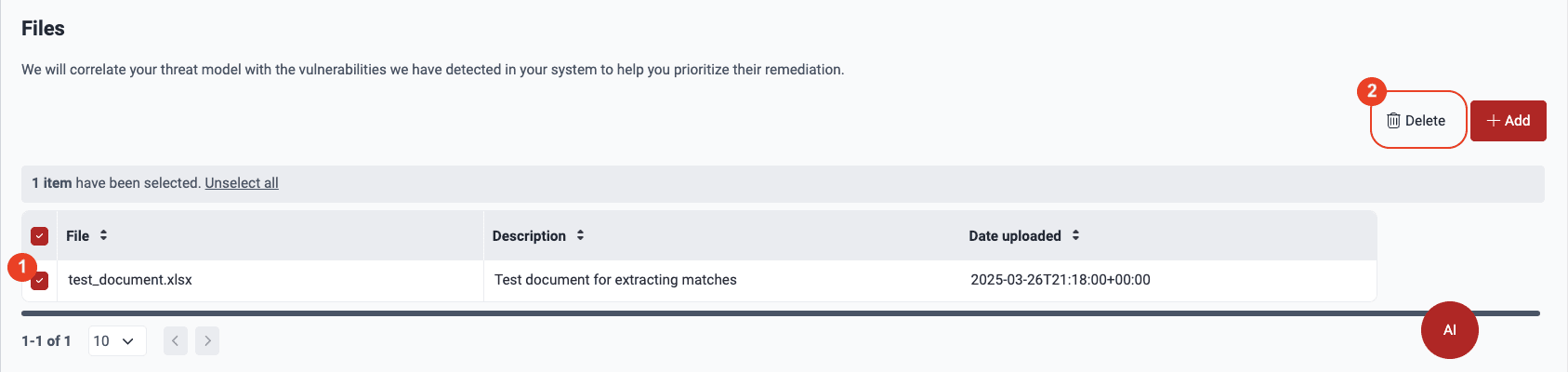 Delete a threat model on the Fluid Attacks platform