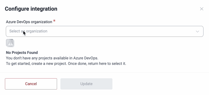 Select your Azure organization on the Fluid Attacks platform