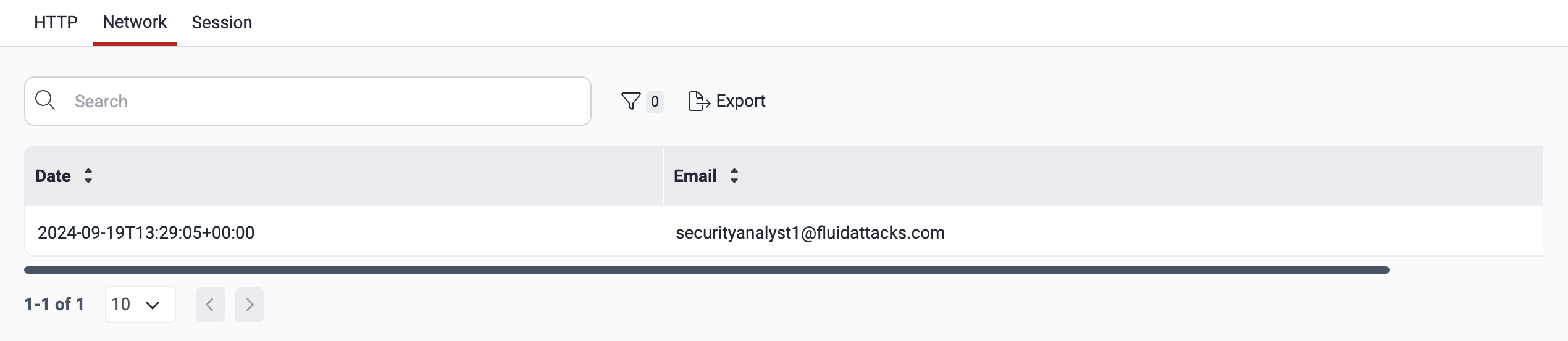 View network logs on the Fluid Attacks platform
