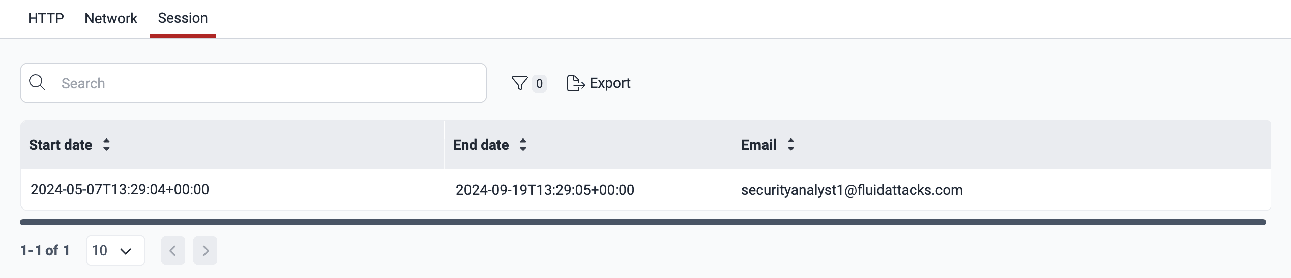 View session logs on the Fluid Attacks platform