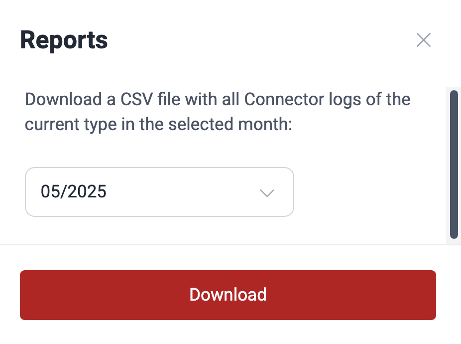 Download logs from a month on the Fluid Attacks platform