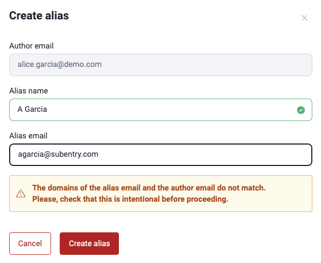Add alias information on the Fluid Attacks platform