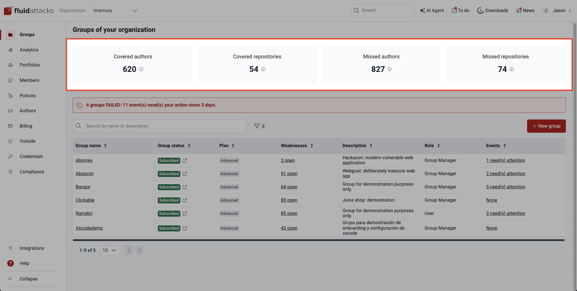 Understand the Scope overview info on the Fluid Attacks platform