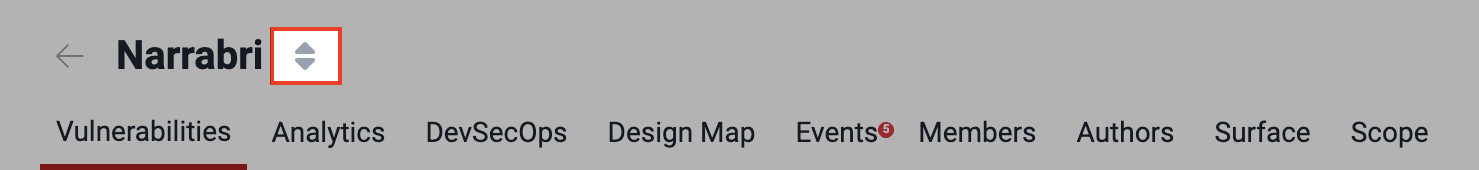 Find option to switch groups on the Fluid Attacks platform