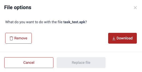 Download or remove a file on the Fluid Attacks platform