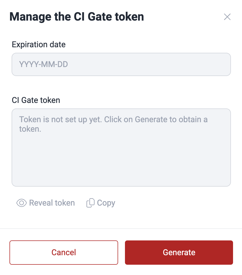 Generate CI Agent token on the Fluid Attacks platform