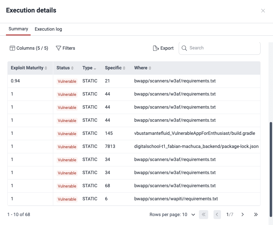 See Agent execution summary on the Fluid Attacks platform