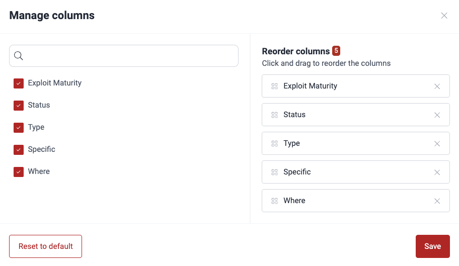 Hide execution summary columns on the Fluid Attacks platform