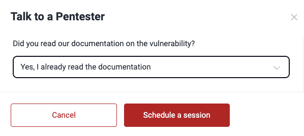Start scheduling Talk to a Pentester on the Fluid Attacks platform