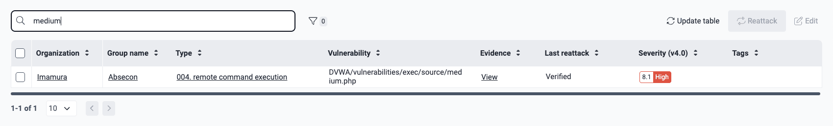 Search the to do list on the Fluid Attacks platform