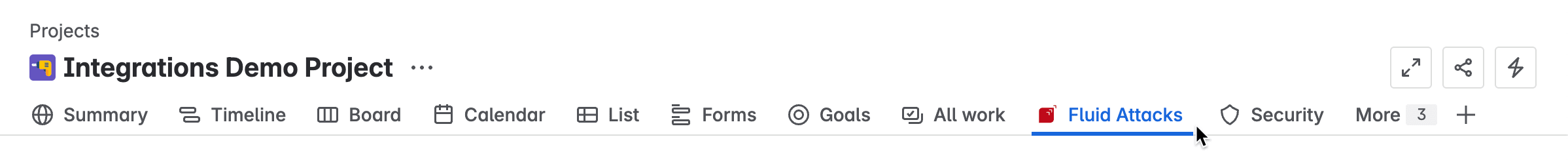 Find the Fluid Attacks app on the Jira menu