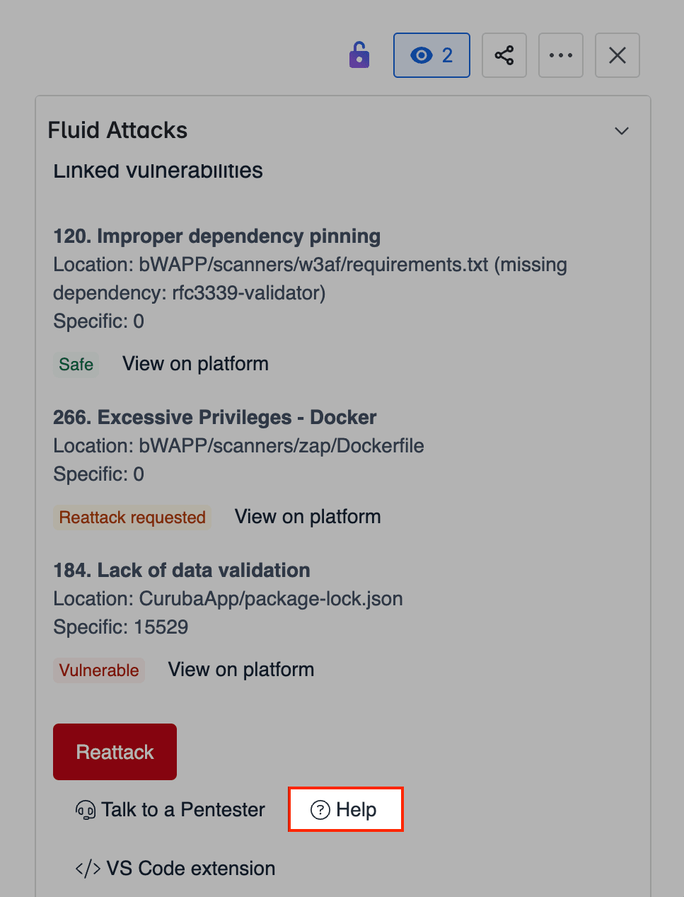 Find the link to create a ticket for Fluid Attacks in a Jira issue