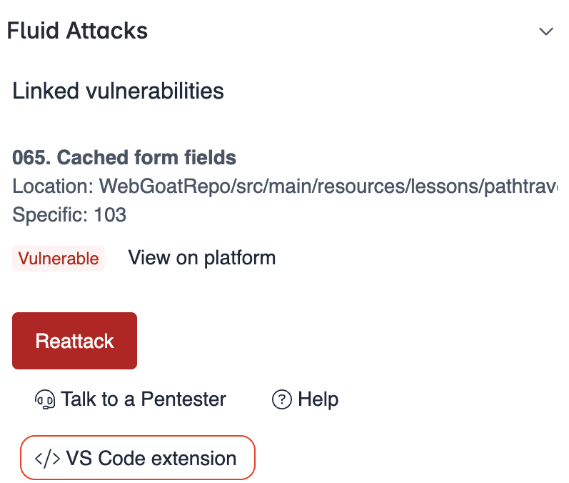 Open link to the Fluid Attacks VS Code extension from Jira