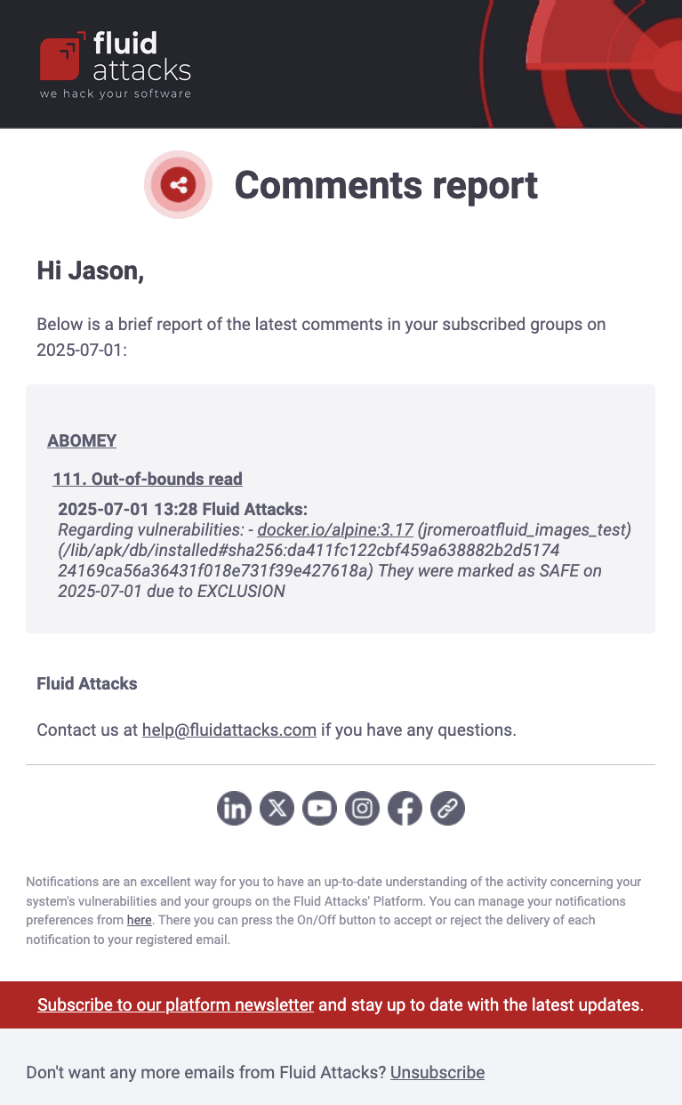Enable Consulting digest notification on the Fluid Attacks platform