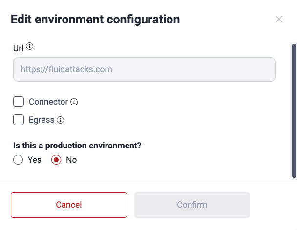 Edit production environment on the Fluid Attacks platform